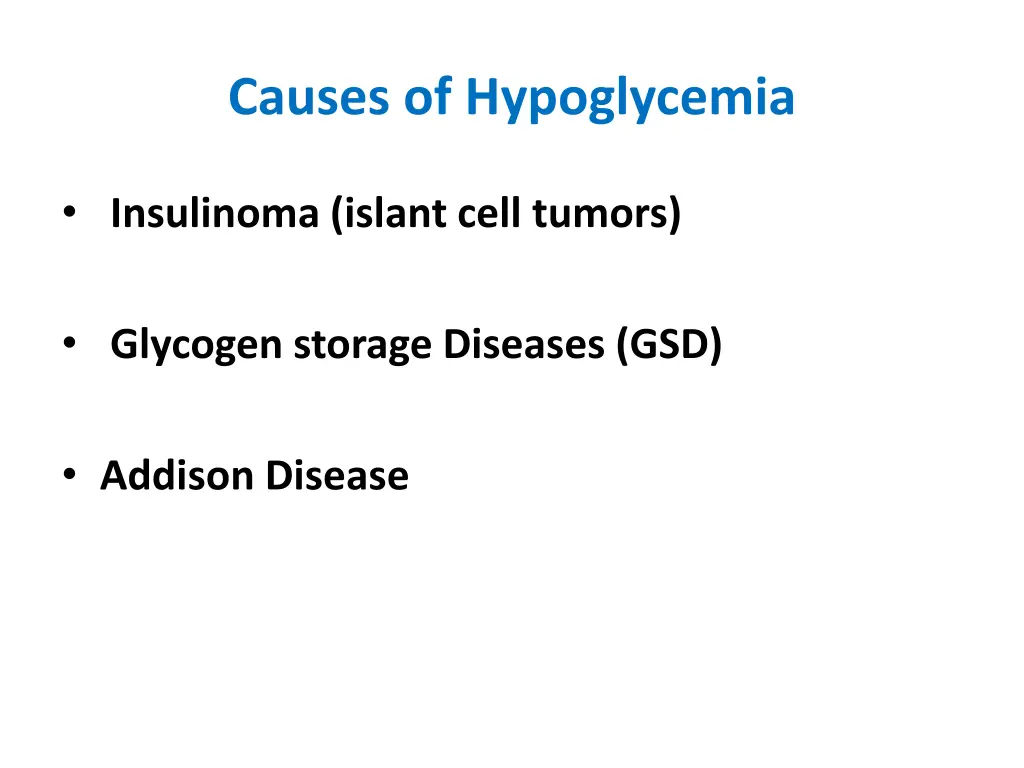 causes of hypoglycemia