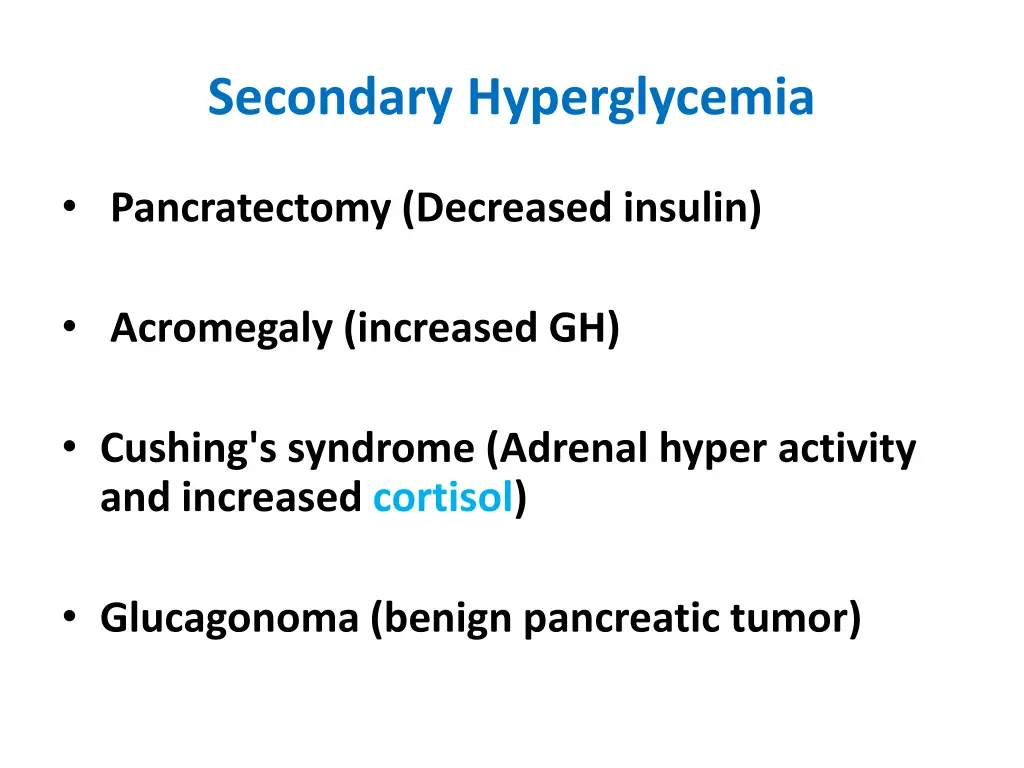secondary hyperglycemia