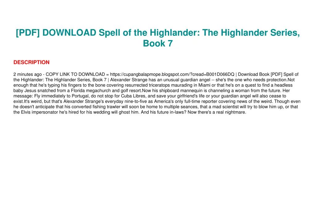 pdf download spell of the highlander 2