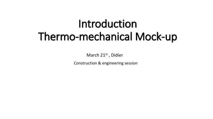 introduction introduction mechanical mock up