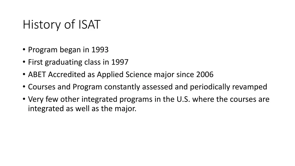 history of isat