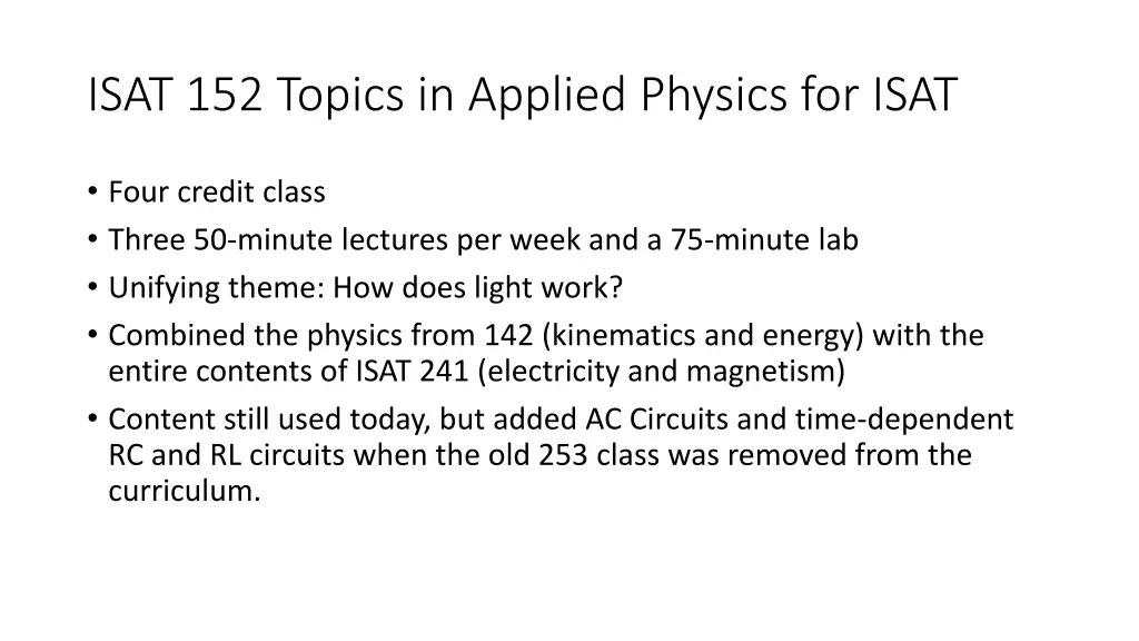 isat 152 topics in applied physics for isat