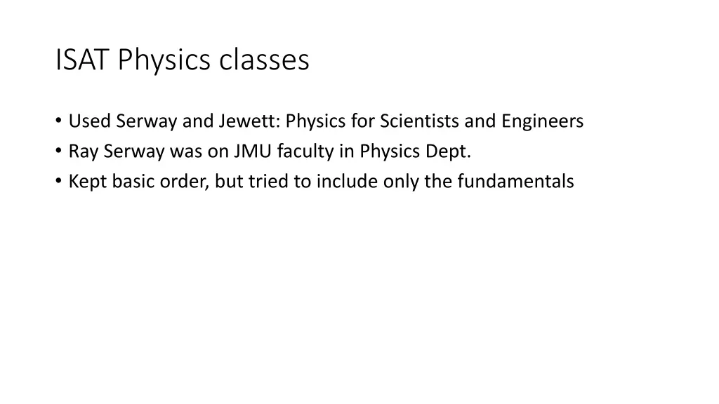 isat physics classes
