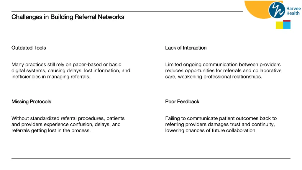 challenges in building referral networks