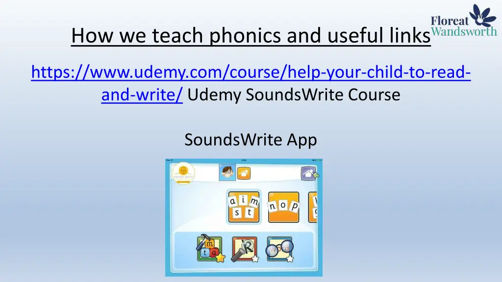 how we teach phonics and useful links