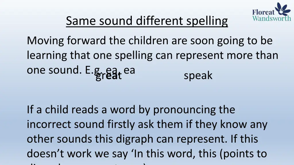 same sound different spelling