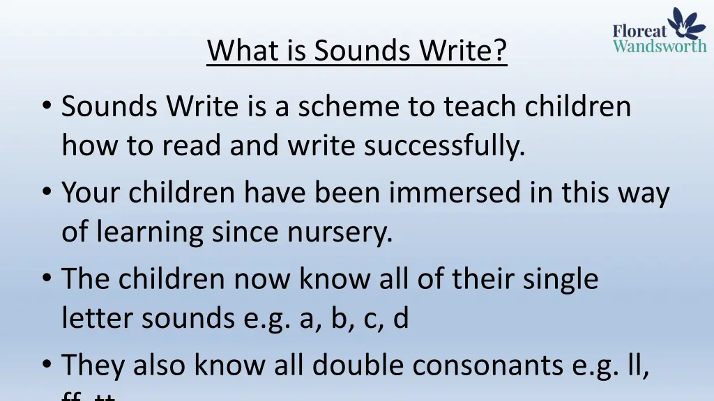 what is sounds write