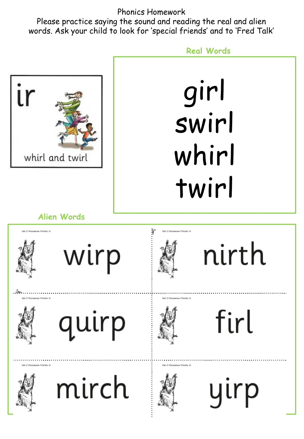 phonics homework 9