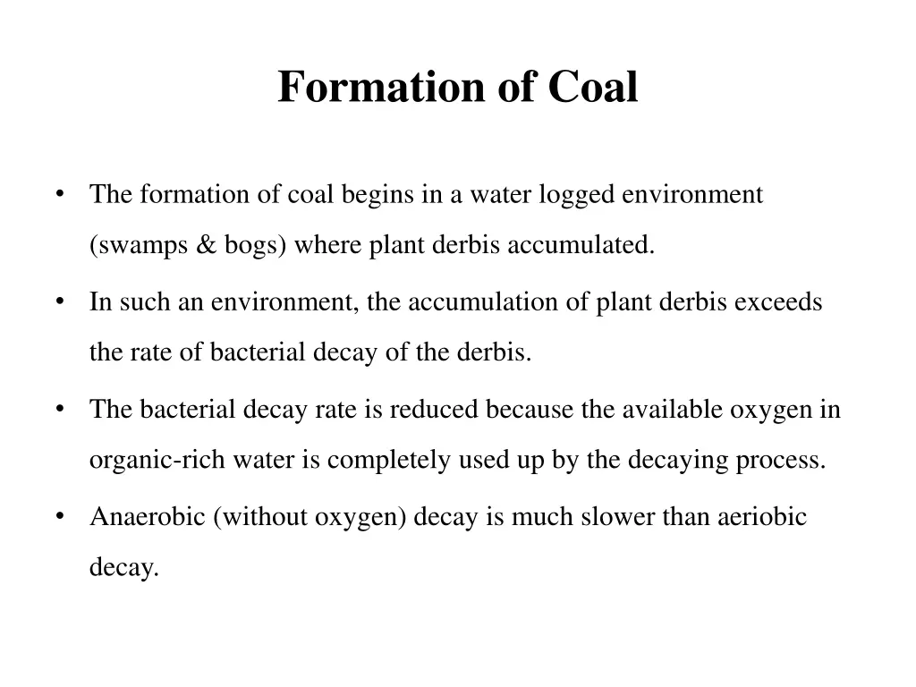 formation of coal