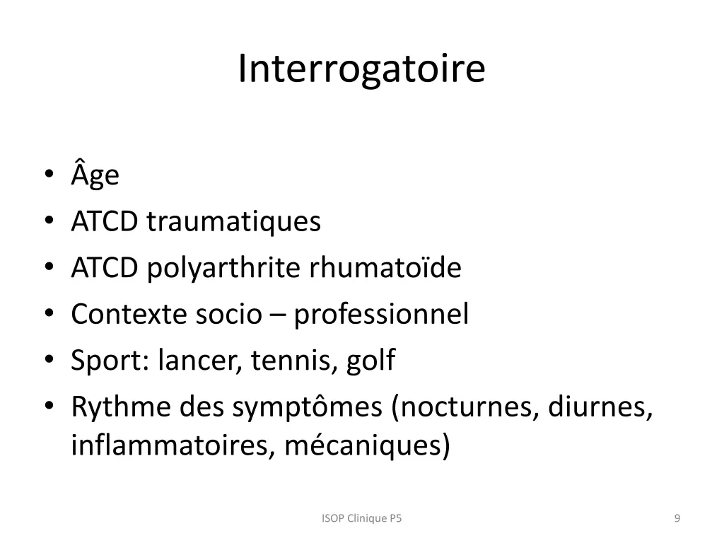 interrogatoire
