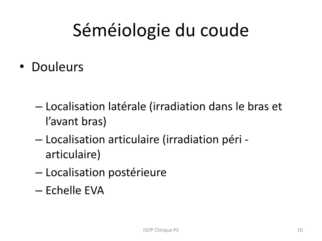 s m iologie du coude