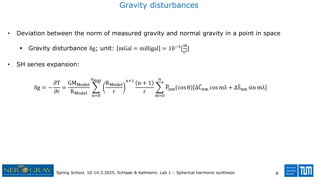 gravity disturbances