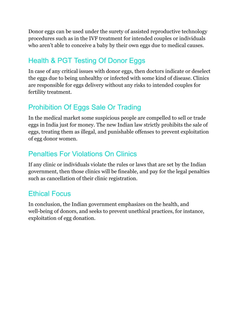 donor eggs can be used under the surety