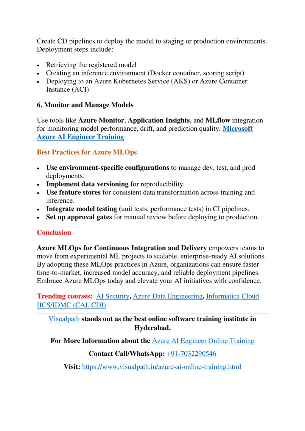create cd pipelines to deploy the model