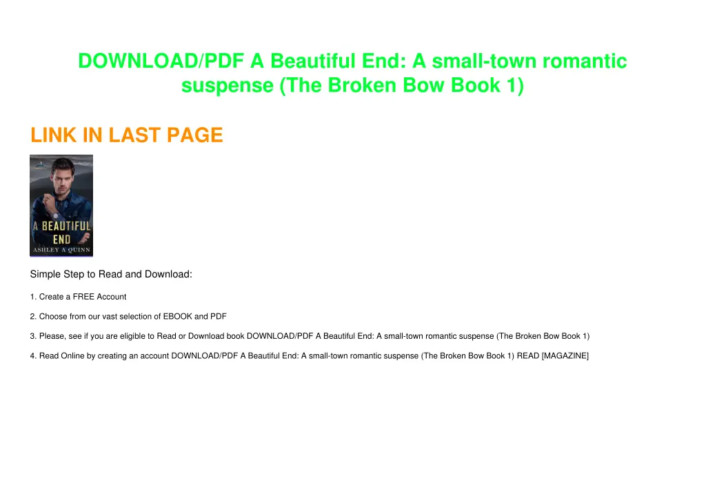 download pdf a beautiful end a small town 1