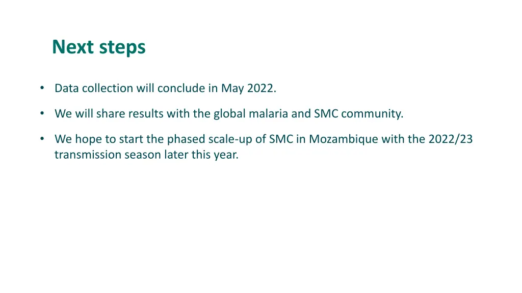 next steps