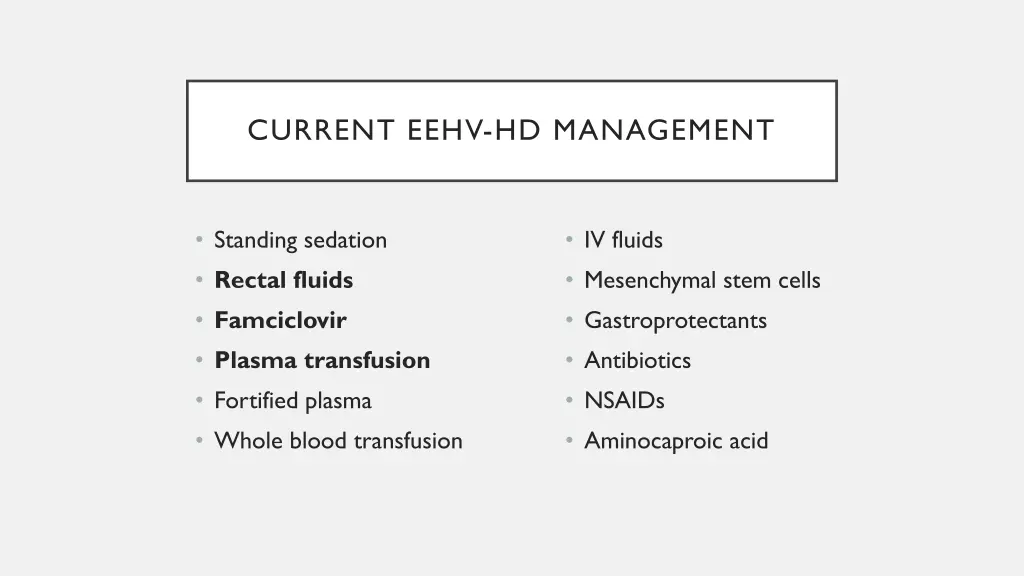 current eehv hd management