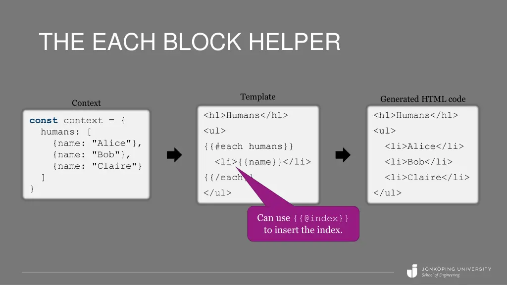 the each block helper