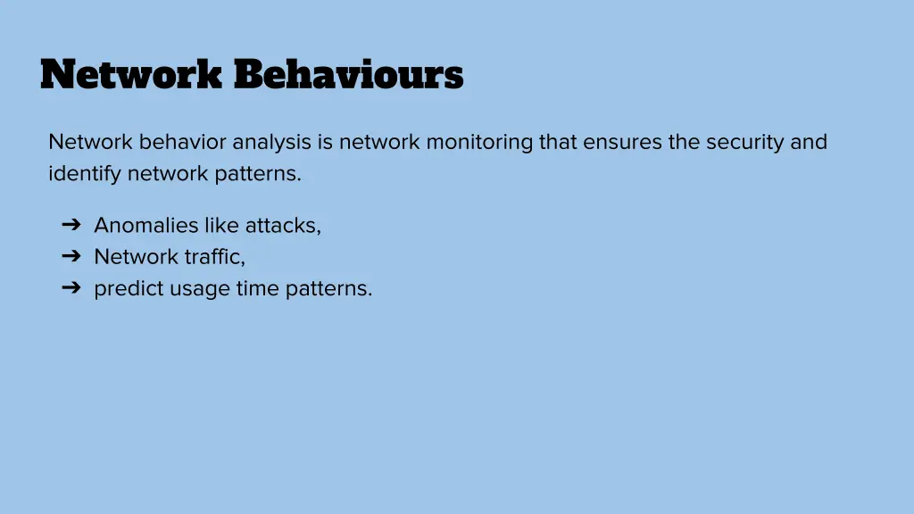 network behaviours
