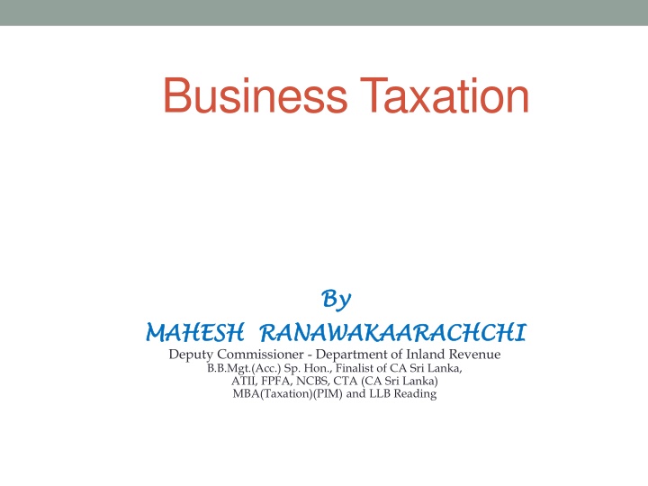 business taxation