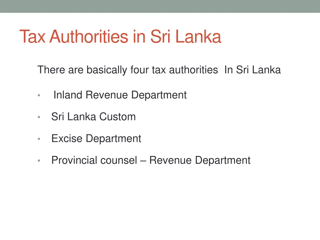 tax authorities in sri lanka
