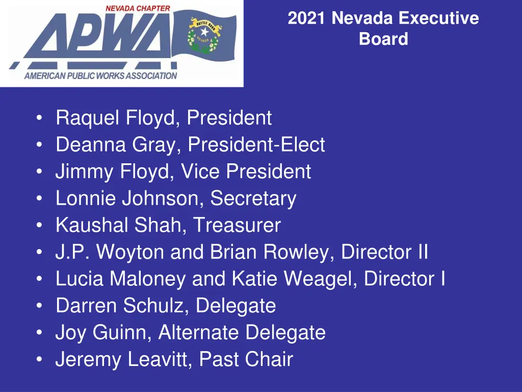2021 nevada executive board