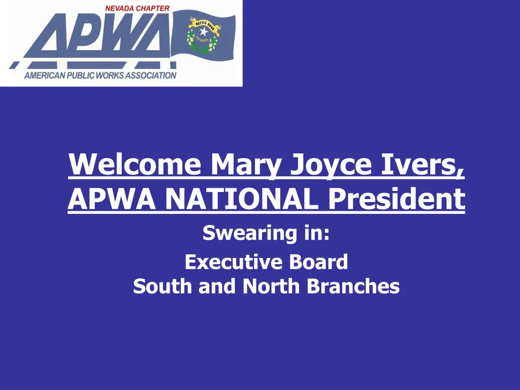 welcome mary joyce ivers apwa national president
