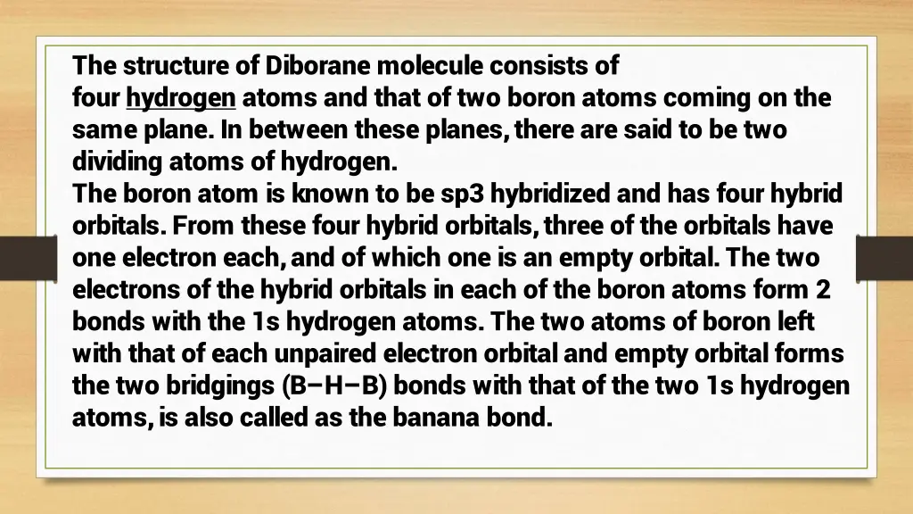 the structure of diborane molecule consists