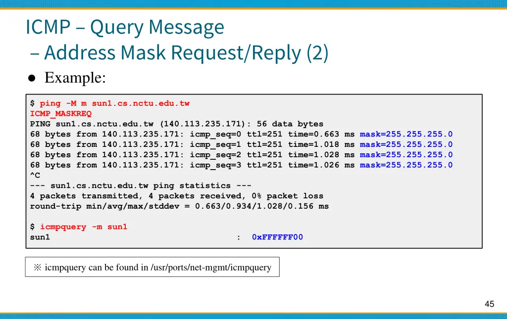 icmp query message address mask request reply 1