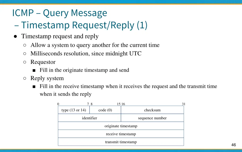 icmp query message timestamp request reply