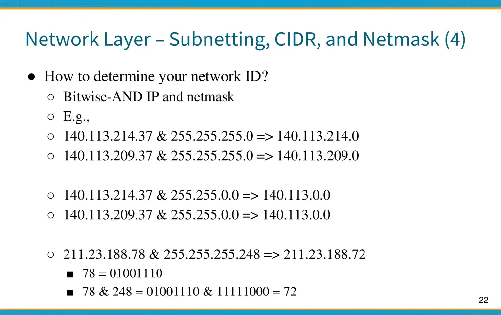 network layer subnetting cidr and netmask 4