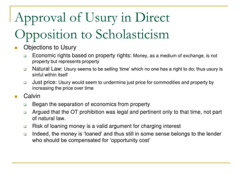 approval of usury in direct opposition