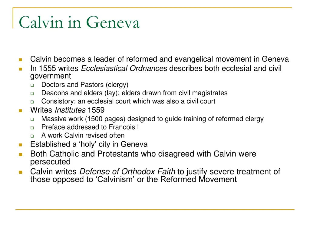 calvin in geneva