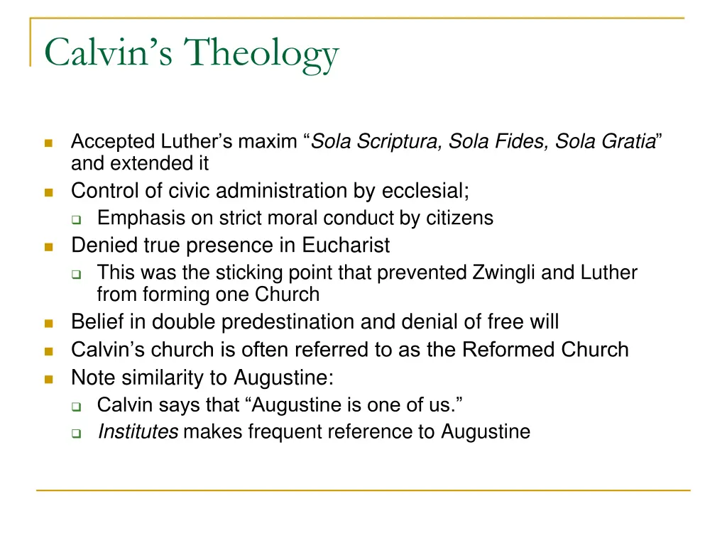 calvin s theology