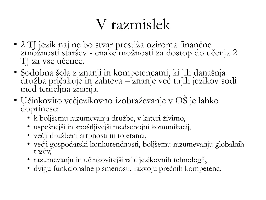 v razmislek