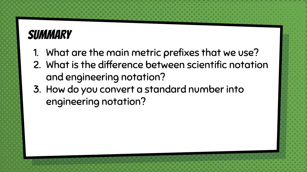 1 what are the main metric prefixes that