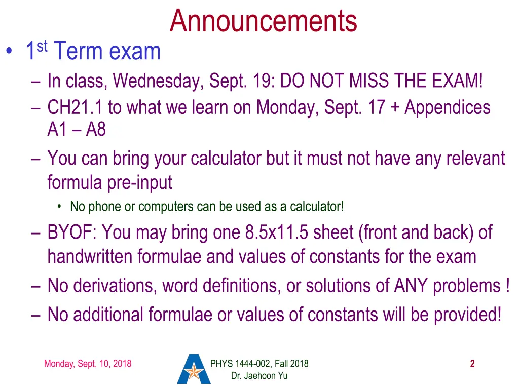 announcements