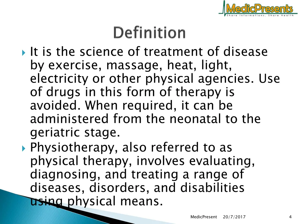 it is the science of treatment of disease