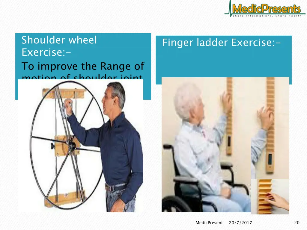 shoulder wheel exercise to improve the range