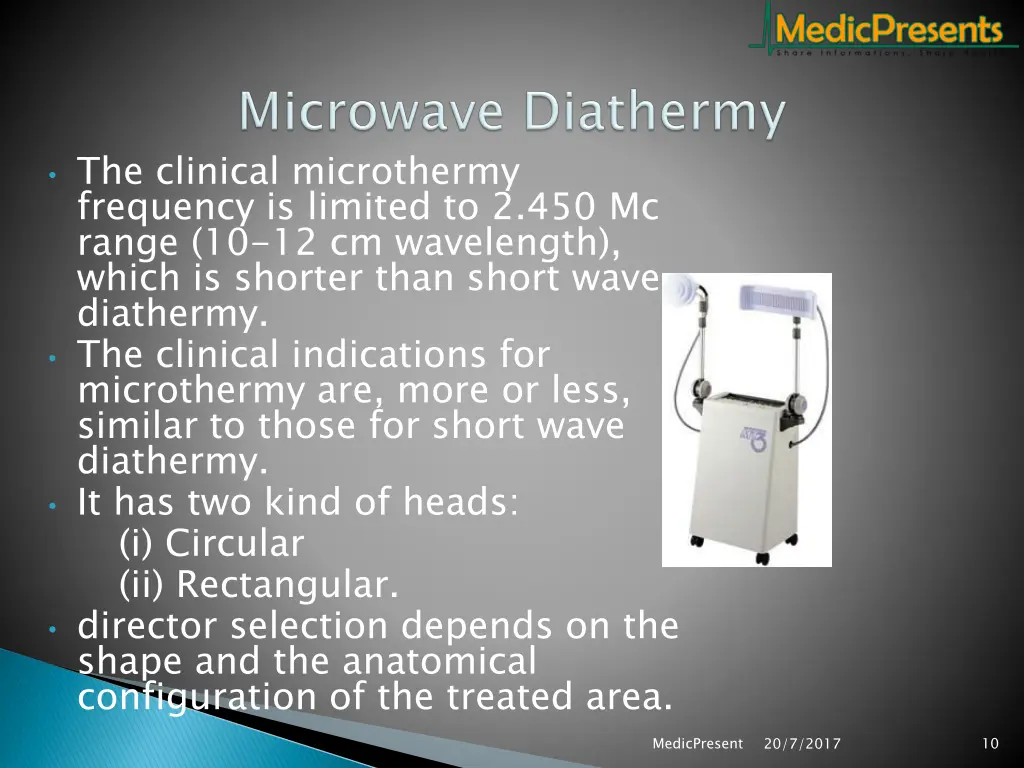 the clinical microthermy frequency is limited