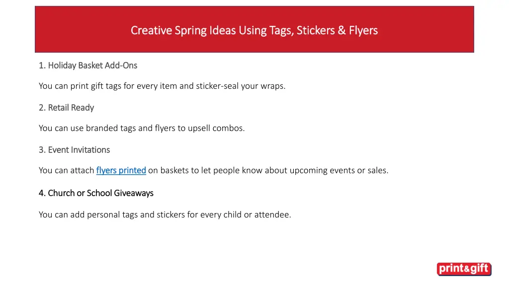 creative spring ideas using tags stickers flyers