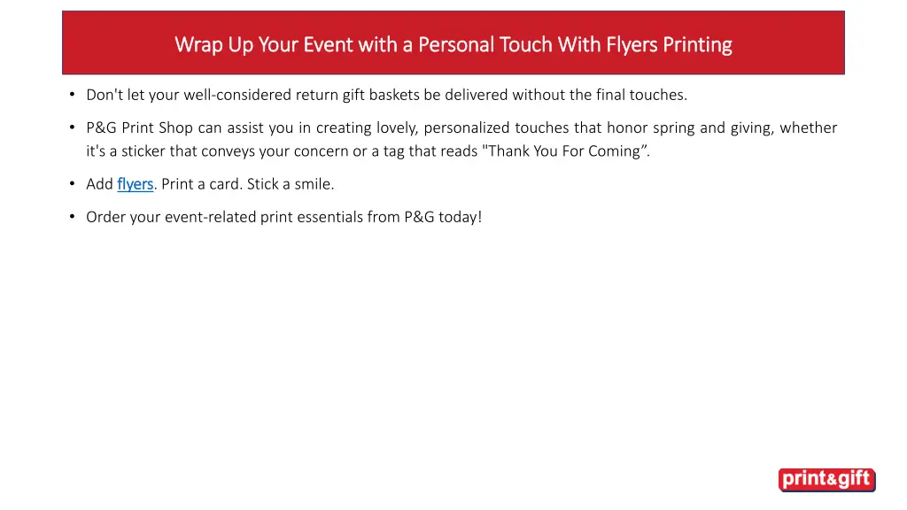 wrap up your event with a personal touch with