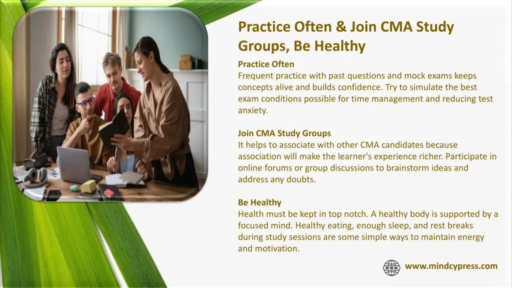 practice often join cma study groups be healthy