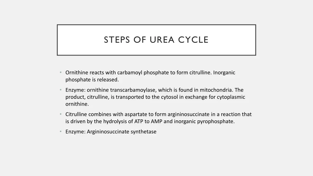 steps of urea cycle 2