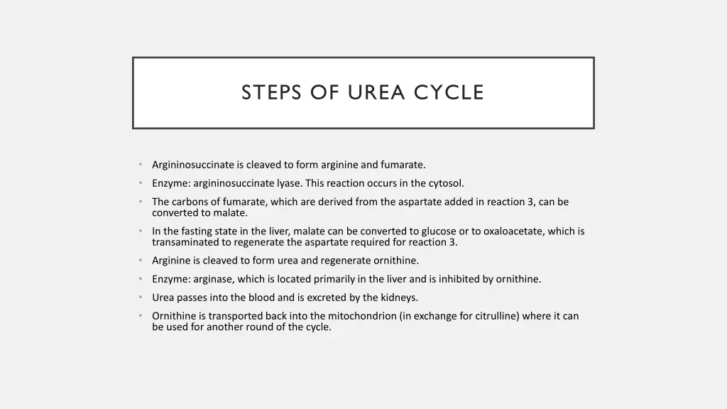 steps of urea cycle 3