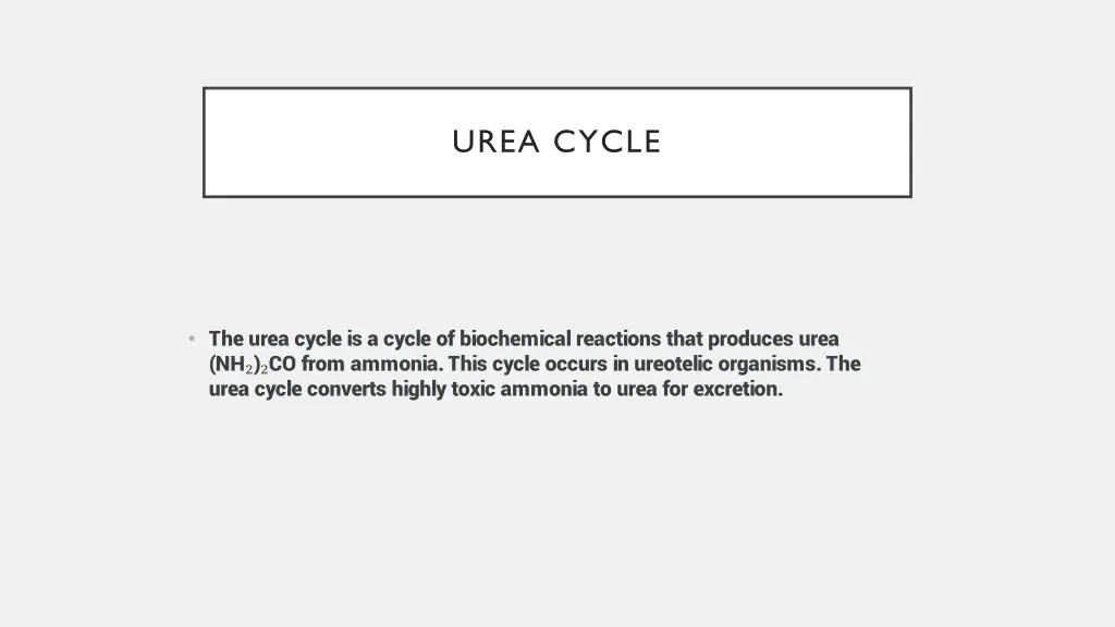 urea cycle 1