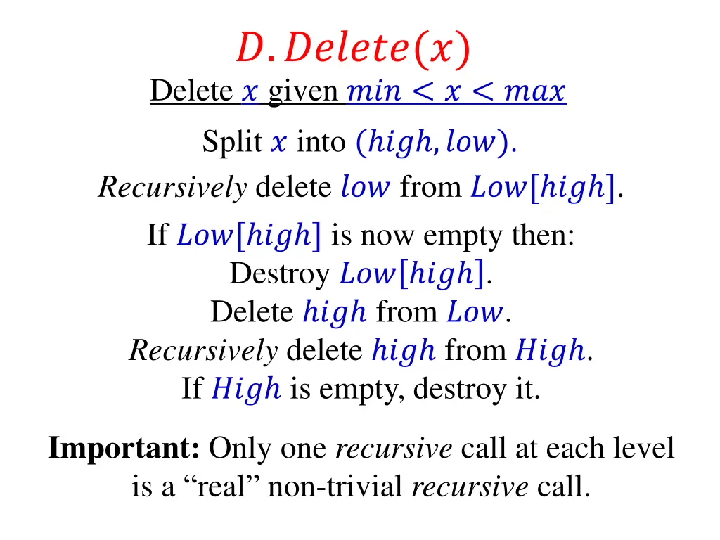 delete given split into