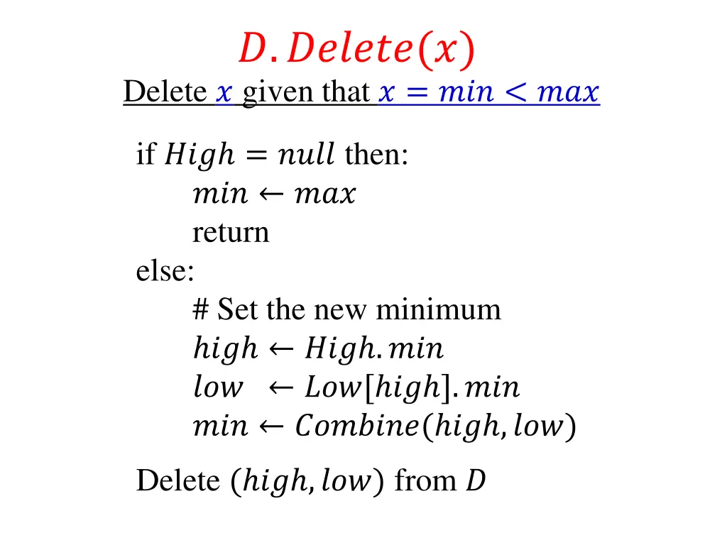 delete given that 1