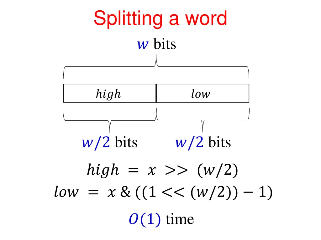splitting a word bits