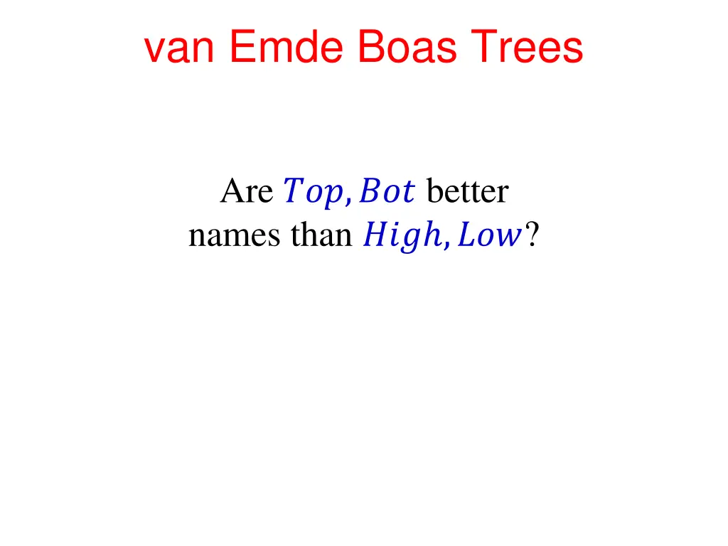van emde boas trees 1